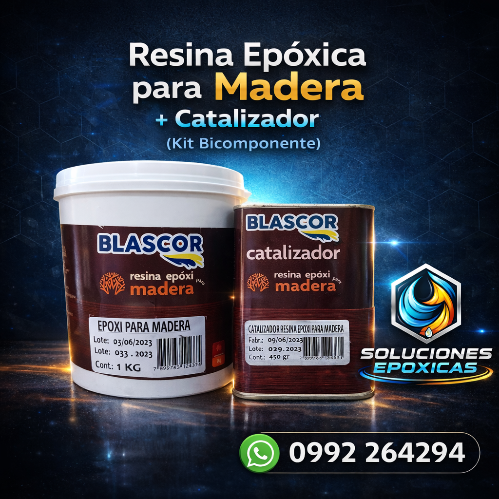 Resina Epóxica para Madera Blascor + Catalizador – Kit Bicomponente Profesional