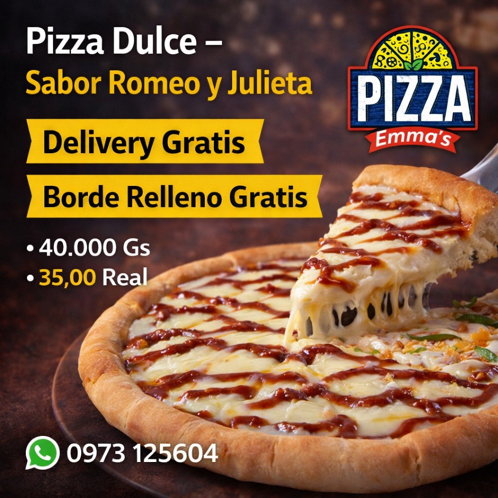 🍕🍫 Pizza Dulce – Sabor Romeo y Julieta