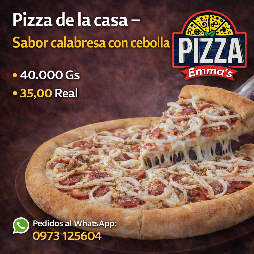 Pizza de la casa - Sabor calabresa con cebolla