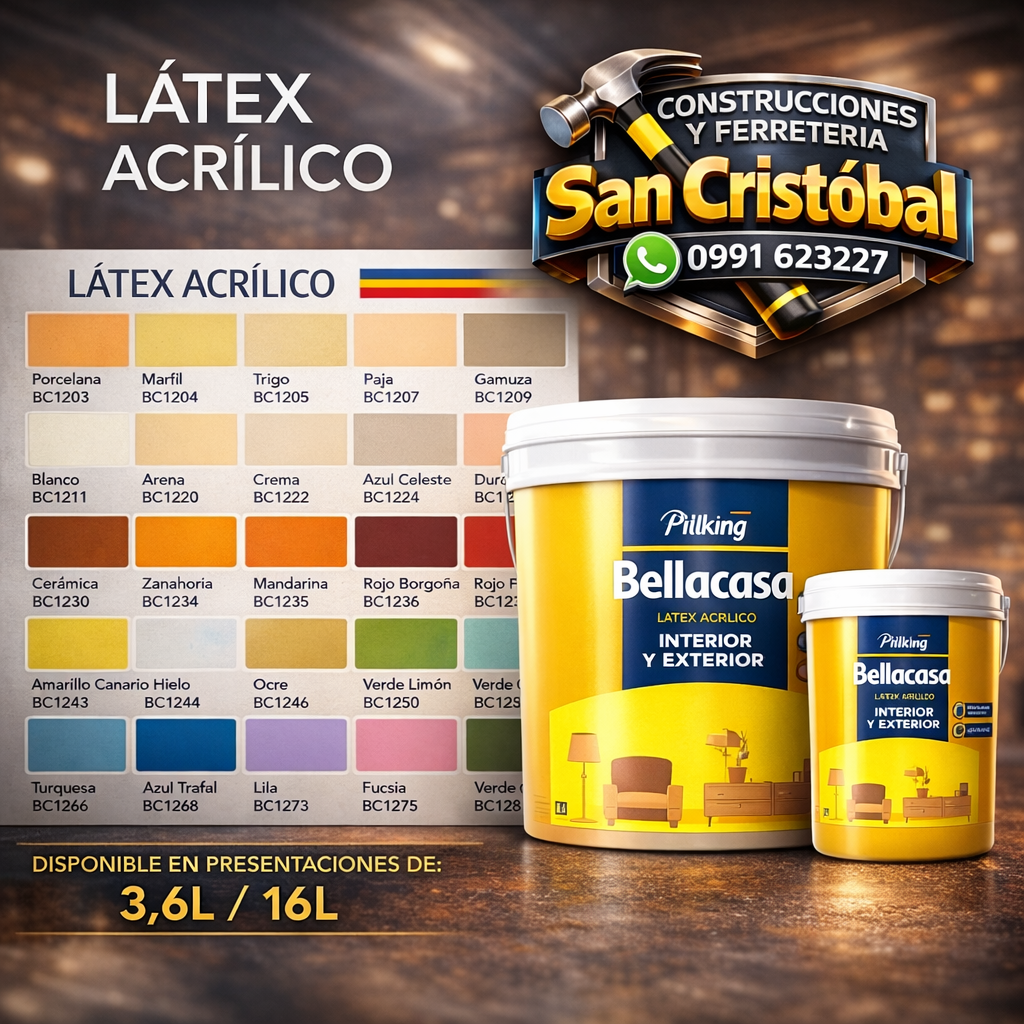 🎨 Látex Acrílico Bellacasa – Interior y Exterior