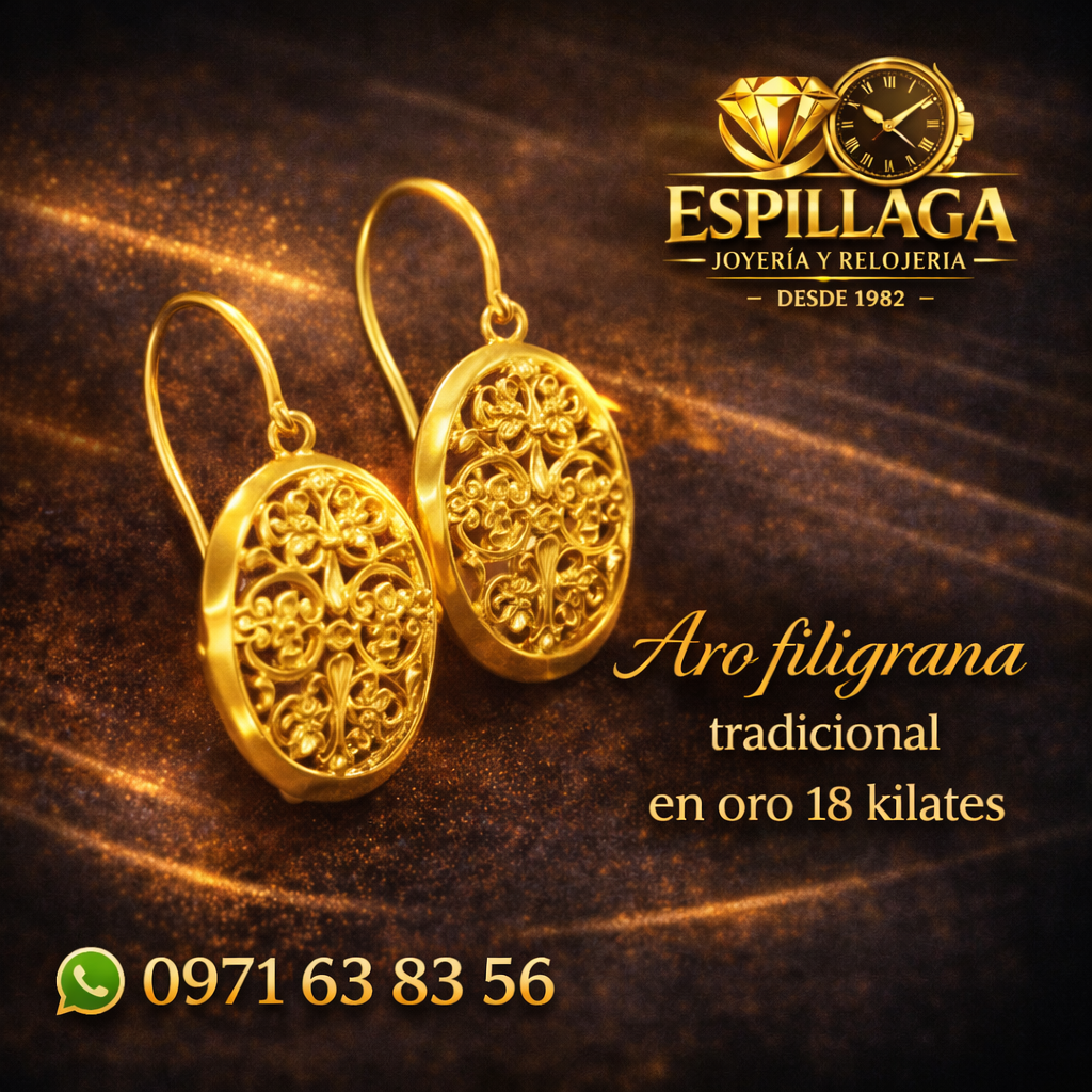 Aro filigrana tradicional en oro 18 kilates
