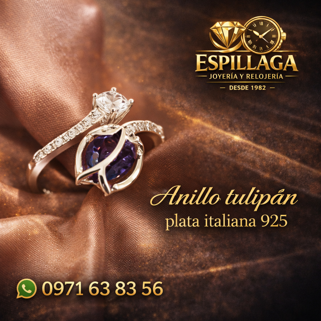 Anillo de compromiso combinado oro blanco