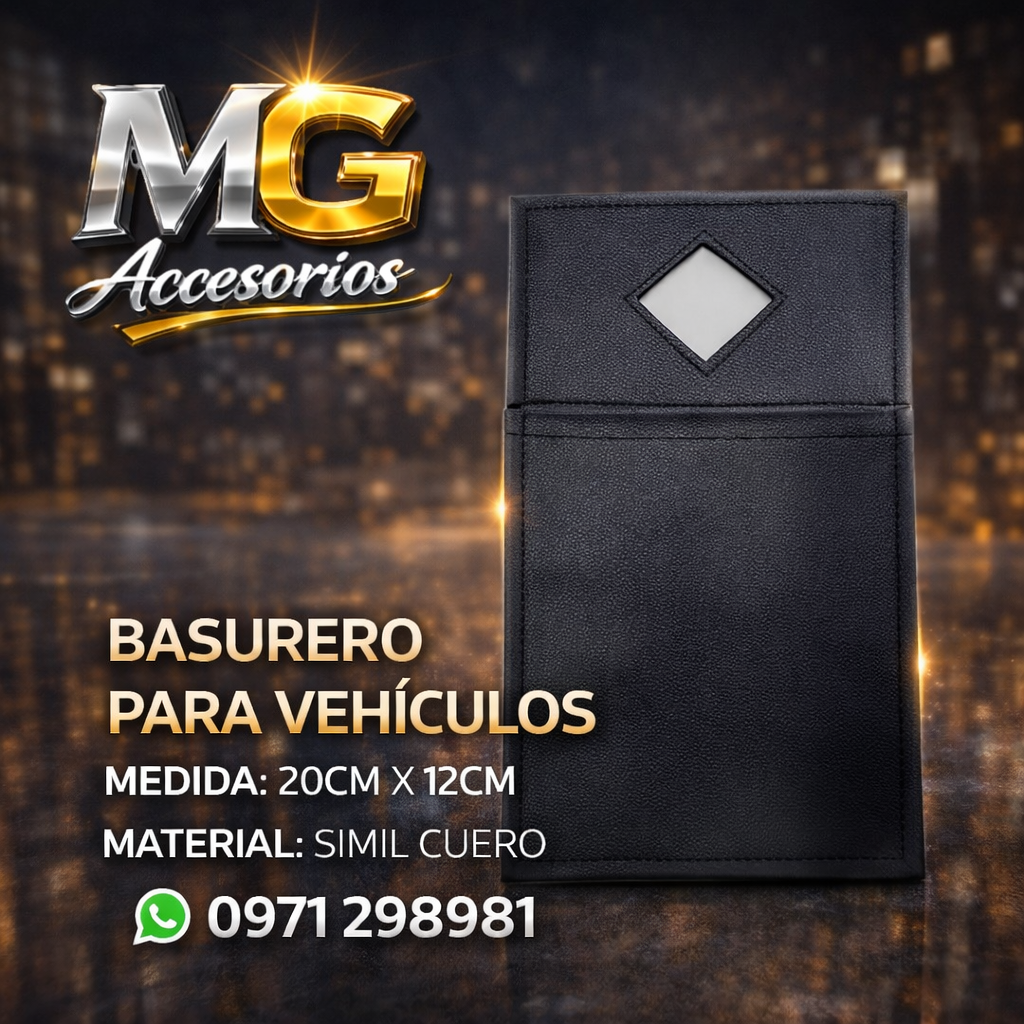 🚗 Basurero para Vehículos de Simil Cuero – Práctico y Elegante