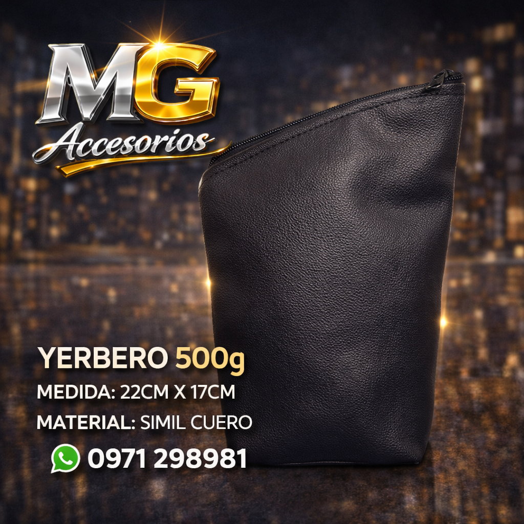 🧉 Yerbero 500g de Simil Cuero – Mayor Capacidad y Estilo