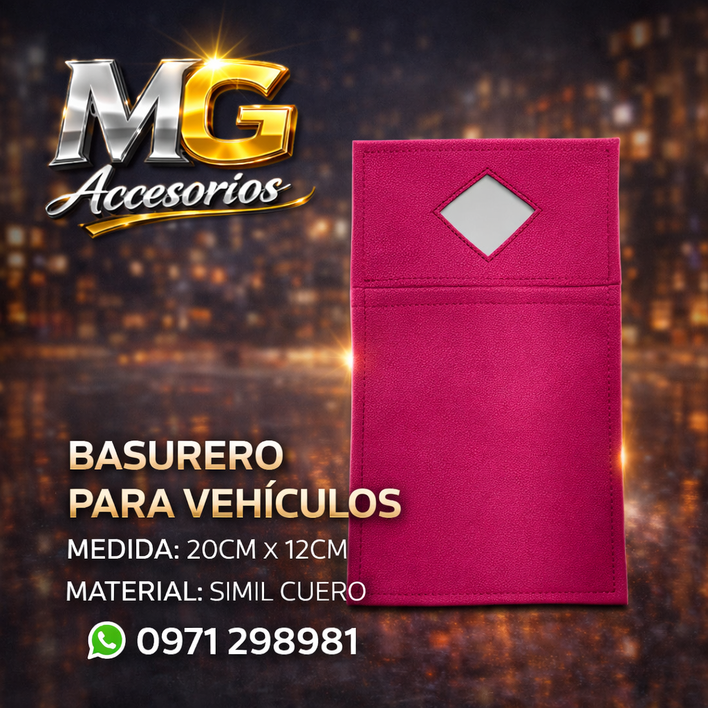 🚗 Basurero para Vehículos de Simil Cuero – Orden y Estilo