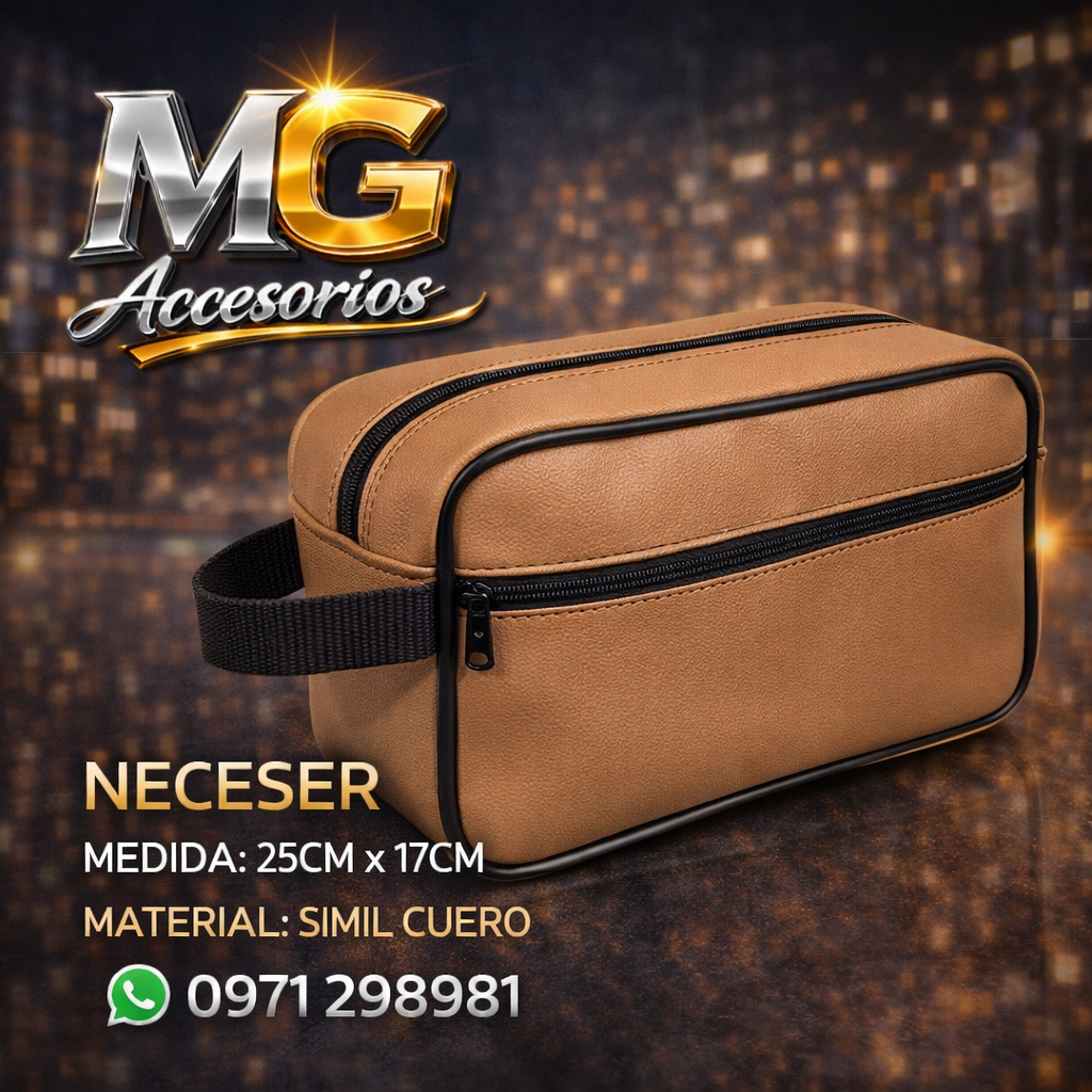 👜 Neceser de Simil Cuero – Amplio, Elegante y Funcional