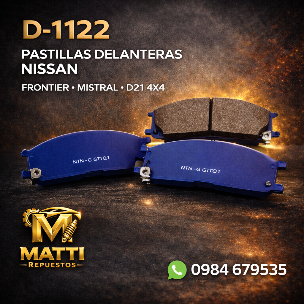 🔧 PASTILLAS DE FRENO DELANTERAS D-1122 – NISSAN