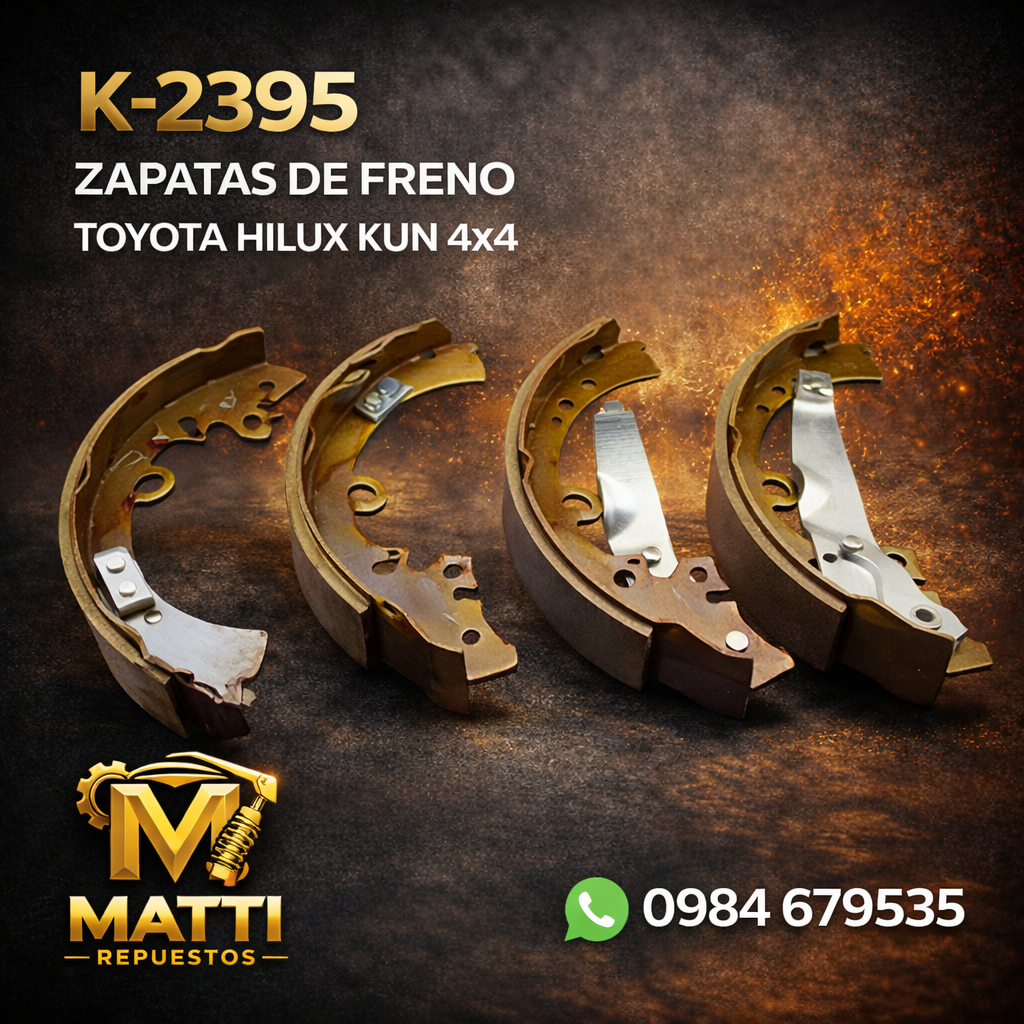 🔧 ZAPATAS DE FRENO K-2395 – TOYOTA HILUX KUN 4x4