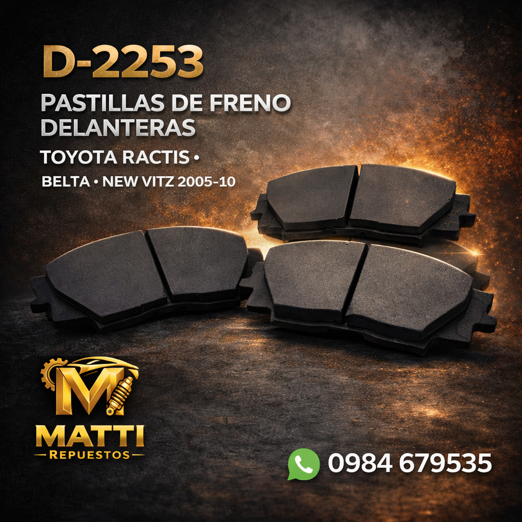 🔧 PASTILLAS DE FRENO DELANTERAS D-2253 – TOYOTA