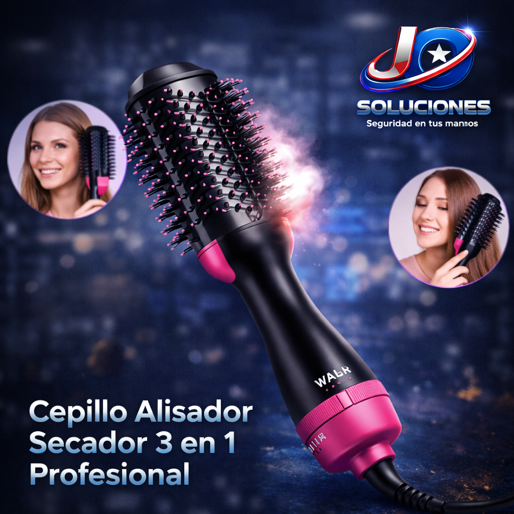 Cepillo Alisador Secador 3 en 1 Profesional – Seca, Alisa y Da Volumen