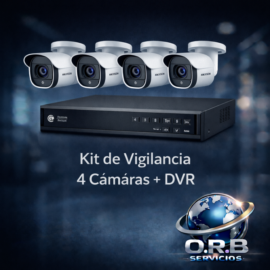Kit de Vigilancia 4 Cámaras + DVR