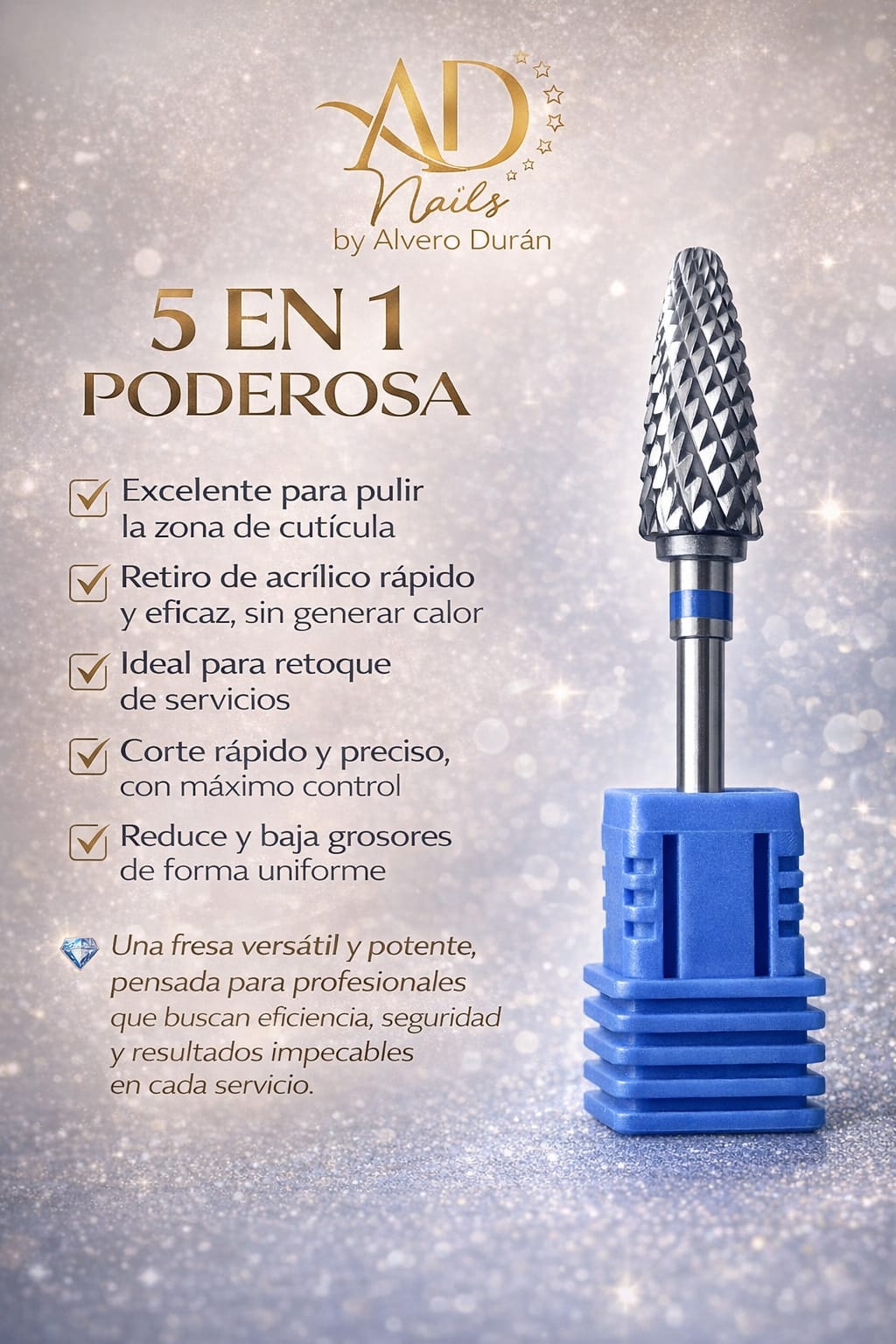 Fresa Profesional de Carburo ADnails – Corte Preciso y Control Total
