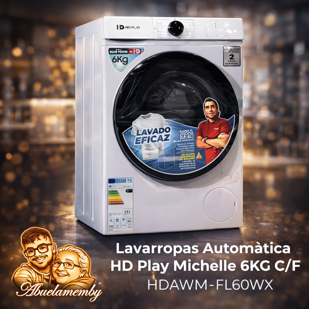 Lavarropas Automática HD Play Michelle 6KG C/F HDAWM-FL60WX