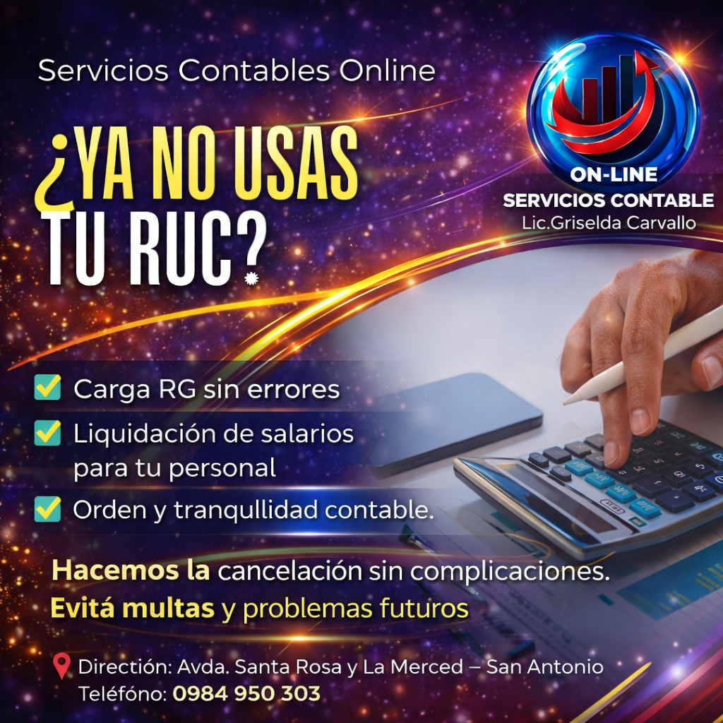 ¿Ya no usás tu RUC? Cancelalo sin complicaciones