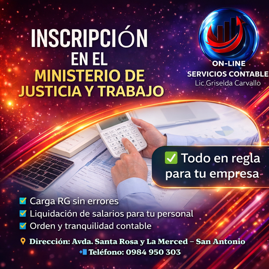 Inscripción en el Ministerio de Justicia y Trabajo