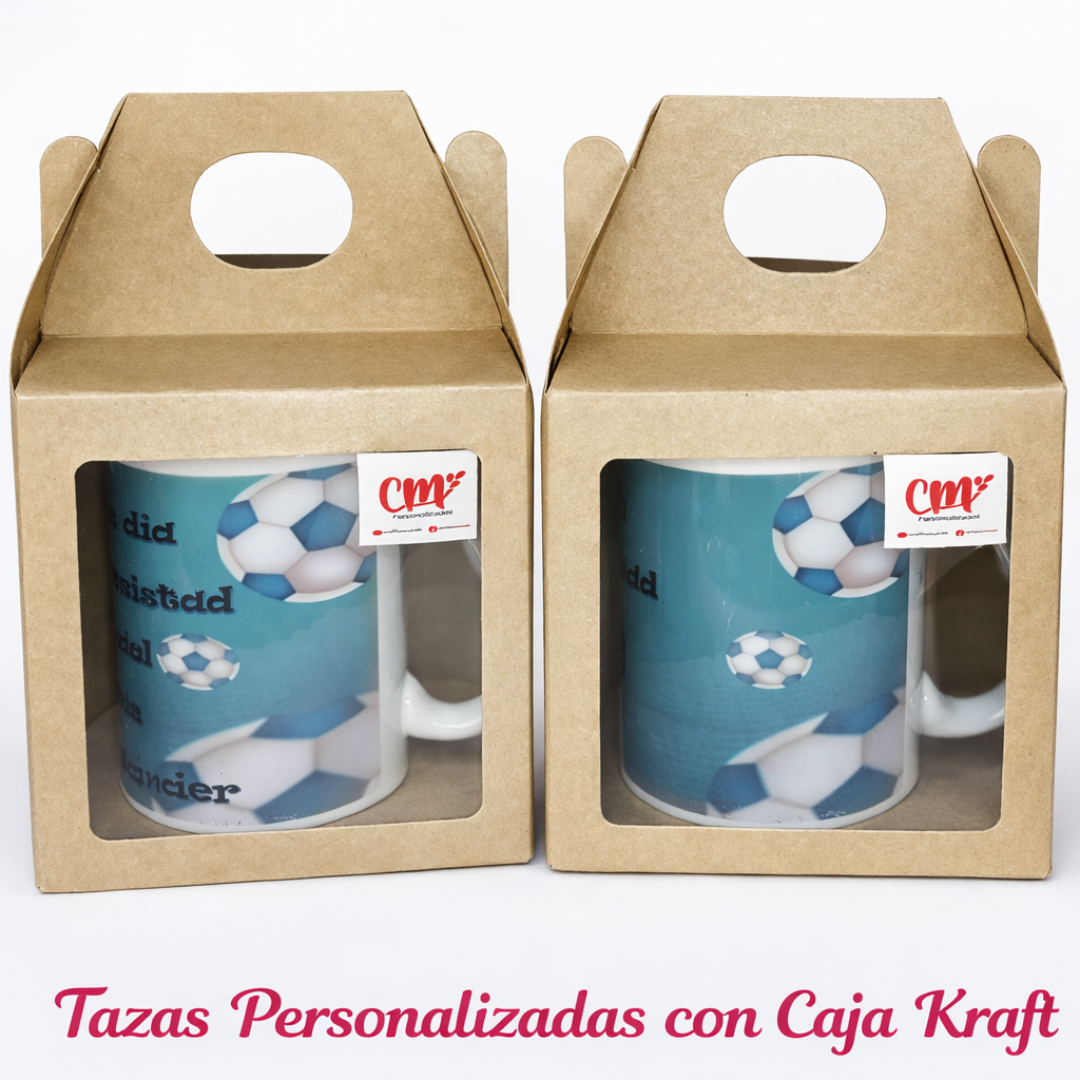 Tazas Personalizadas con Caja Kraft – Ideal para Regalo 🎁