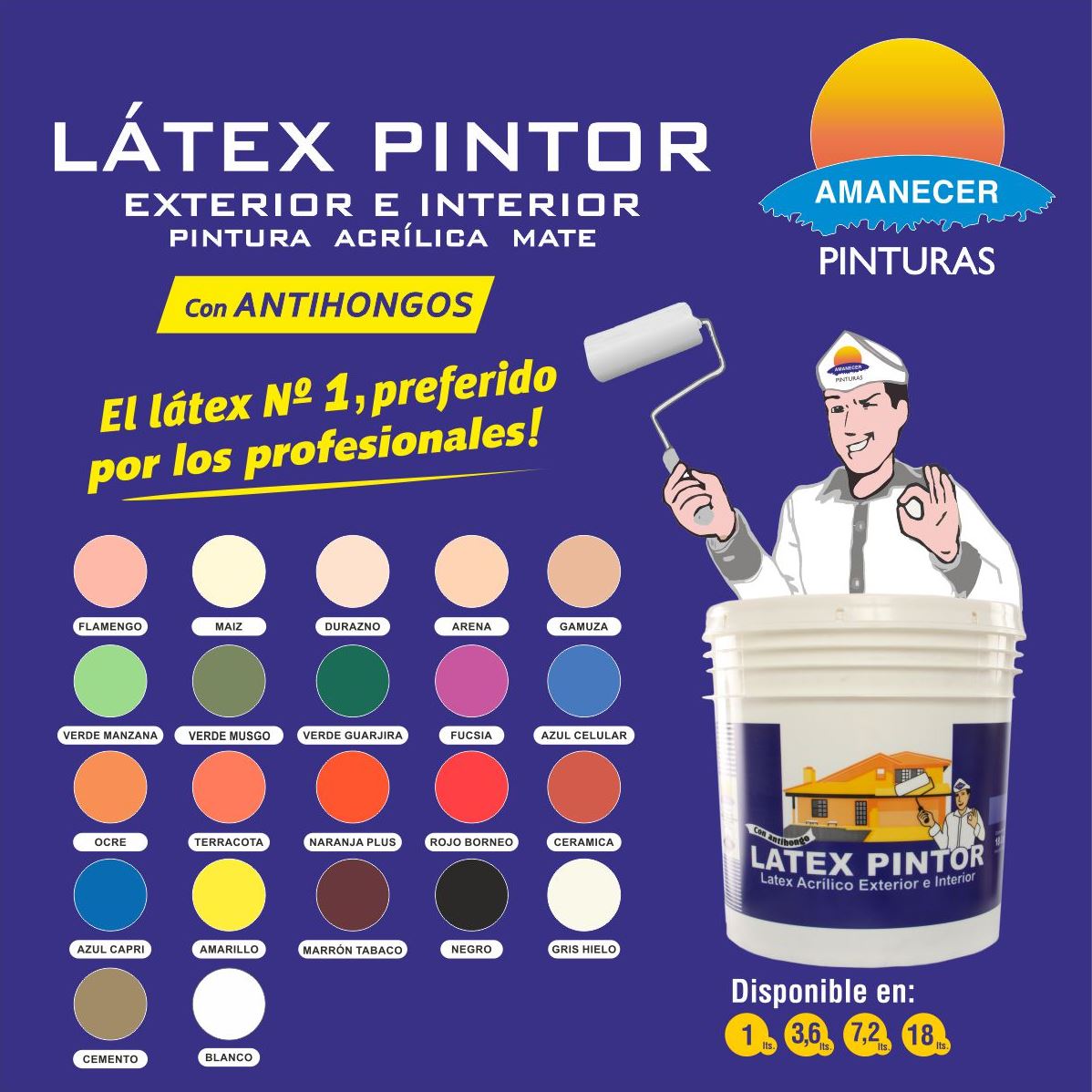 Latex Pintor Amanecer 18 y 3,6 Lts