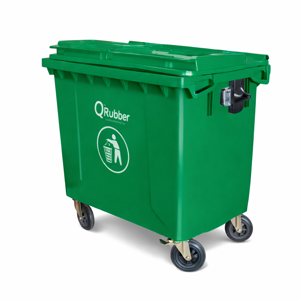 Contenedor de Basura QRubber 1100 Litros – Alta Capacidad y Resistencia