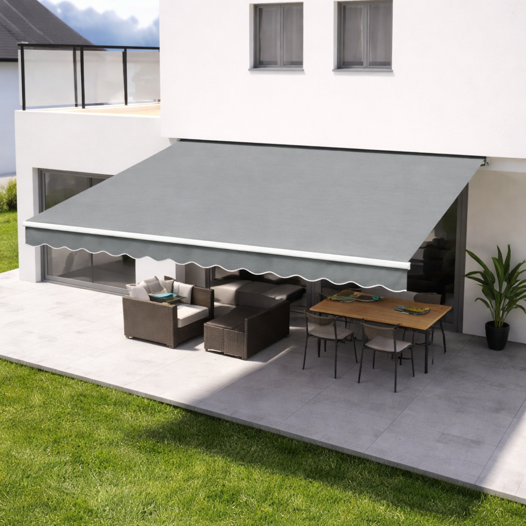 Toldo Brazo Retráctil IGPRO Gris 2x1.5 mts – Sombra Compacta y Moderna