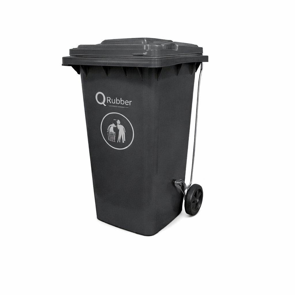 Contenedor de Basura QRubber 240 Litros con Pedal – Práctico y Resistente