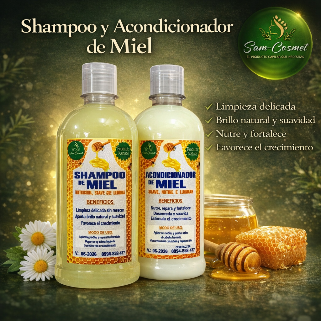 Shampoo y acondicionador de miel