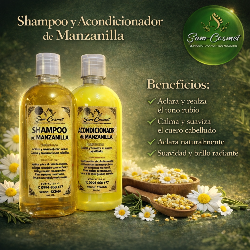 Shampoo y Acondicionador de Manzanilla