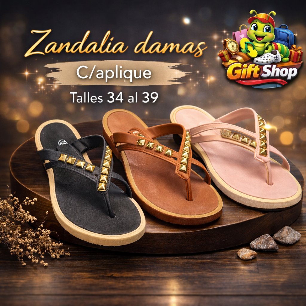 Zandalia para Damas con Aplique – Talles 34 al 39