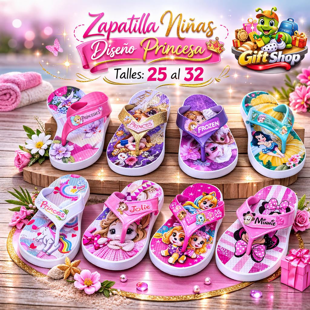 Zapatillas para Niñas Diseño Princesa – Talles 25 al 32 💖