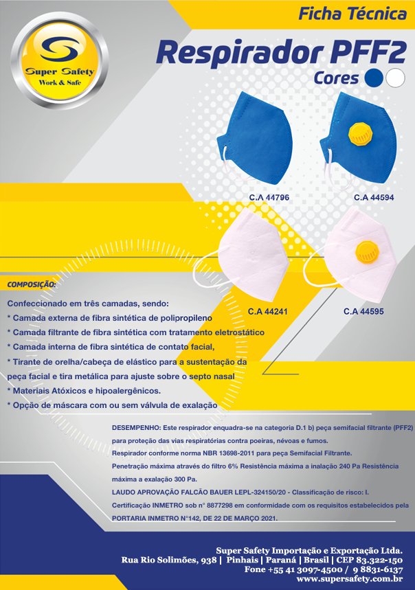 Respirador PFF2 Super Safety – Protección Respiratoria con o sin Válvula