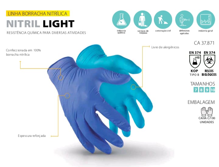 Guantes Nitrilo NITRIL LIGHT – Protección Química y Alta Comodidad