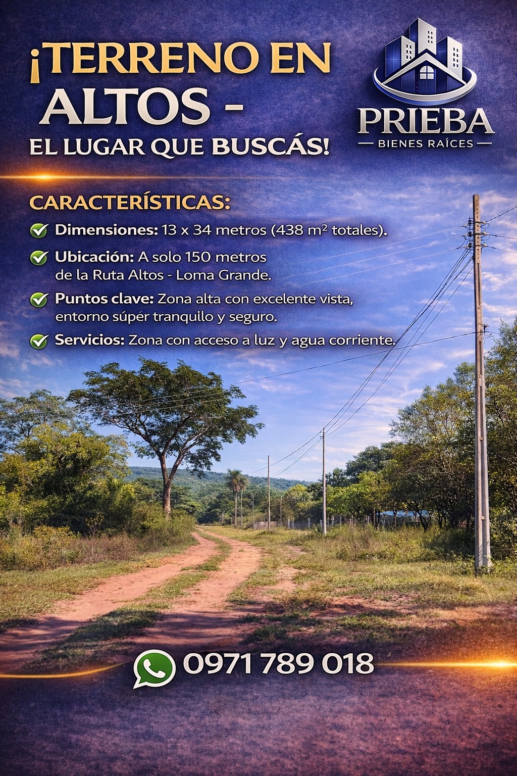 ¡TERRENO EN ALTOS - EL LUGAR QUE BUSCÁS!