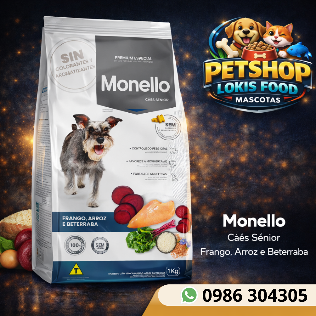Alimento para Perros Monello Senior Pollo, Arroz y Remolacha 1 kg