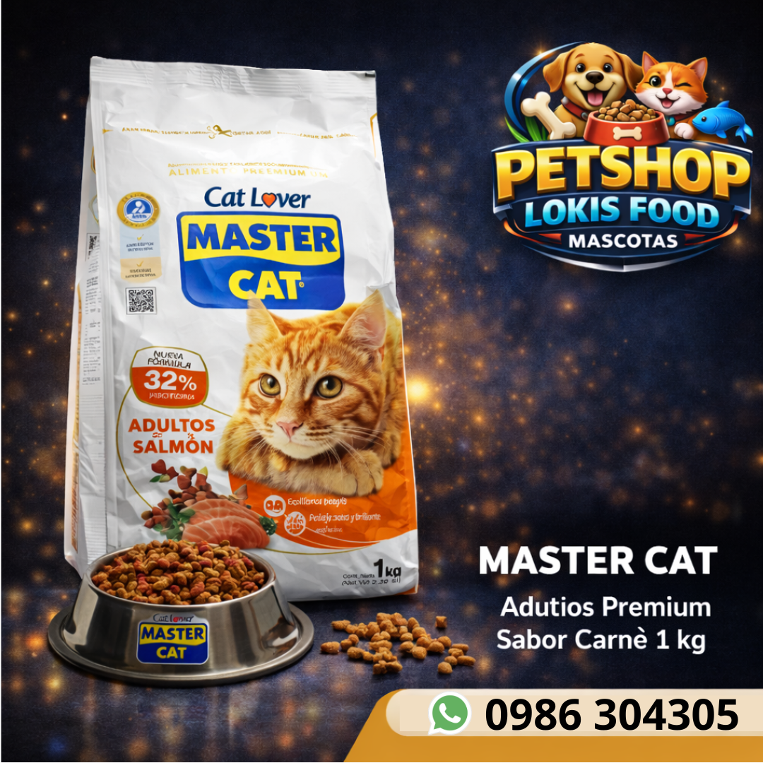 Alimento para Gatos Master Cat Adultos Premium Sabor Salmón 1 kg