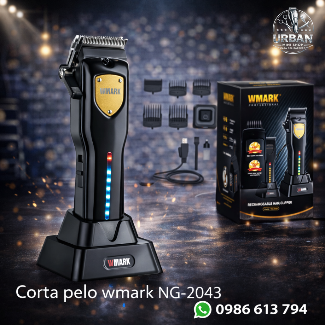 Corta Pelo Wmark NG-2043 – Máquina Profesional con Base y Luz LED