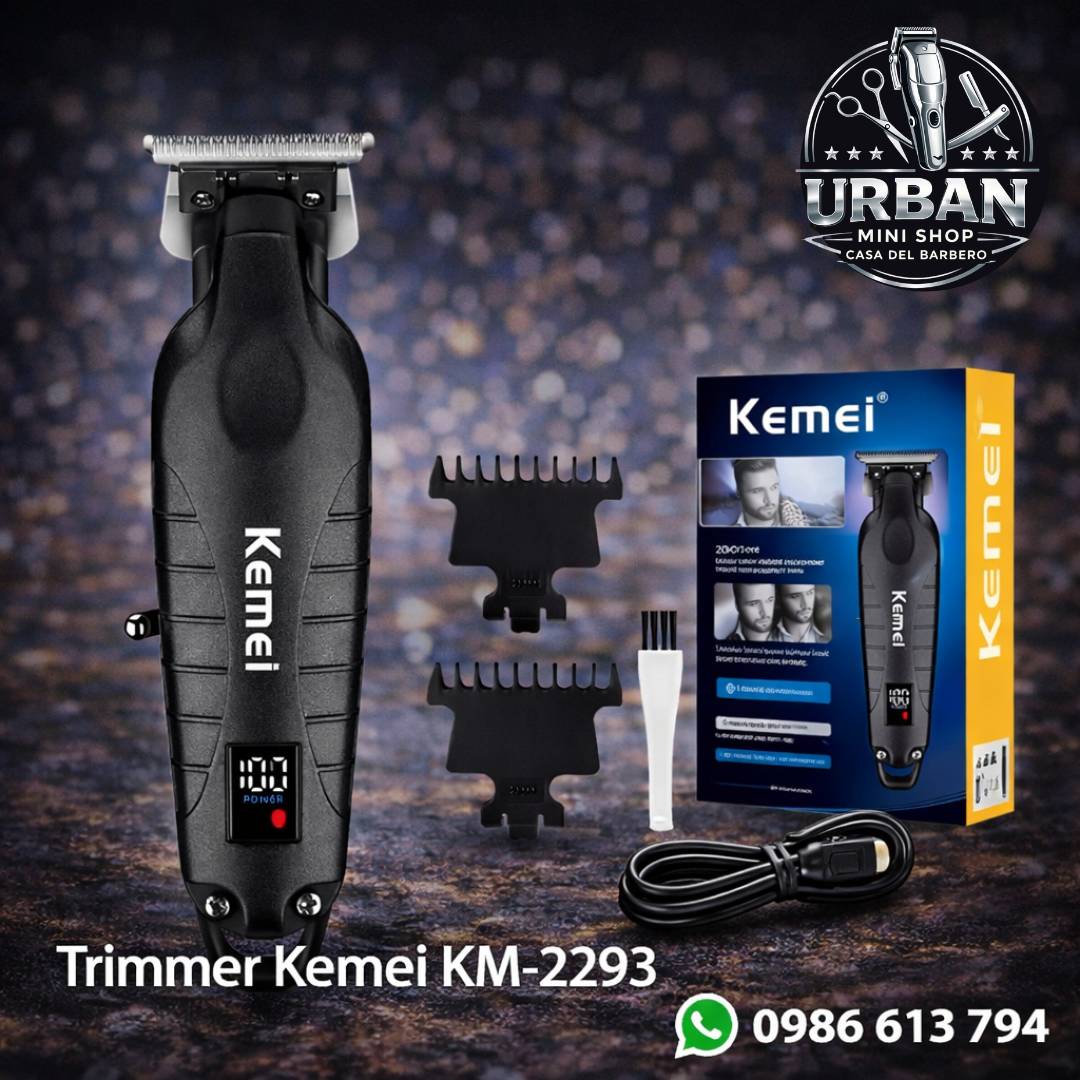 Trimmer Kemei KM-2293 – Precisión Profesional para Detalles Perfectos
