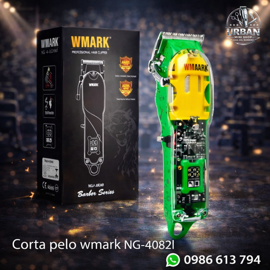 Corta Pelo Wmark NG-4082L – Máquina Profesional Transparente Barber Series