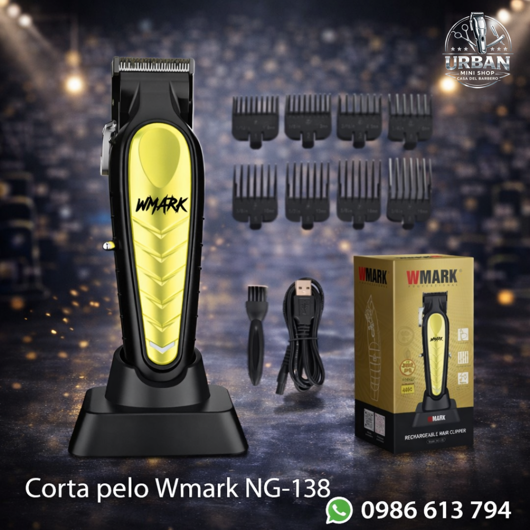 Corta Pelo Wmark NG-138 – Máquina Profesional Recargable con Base