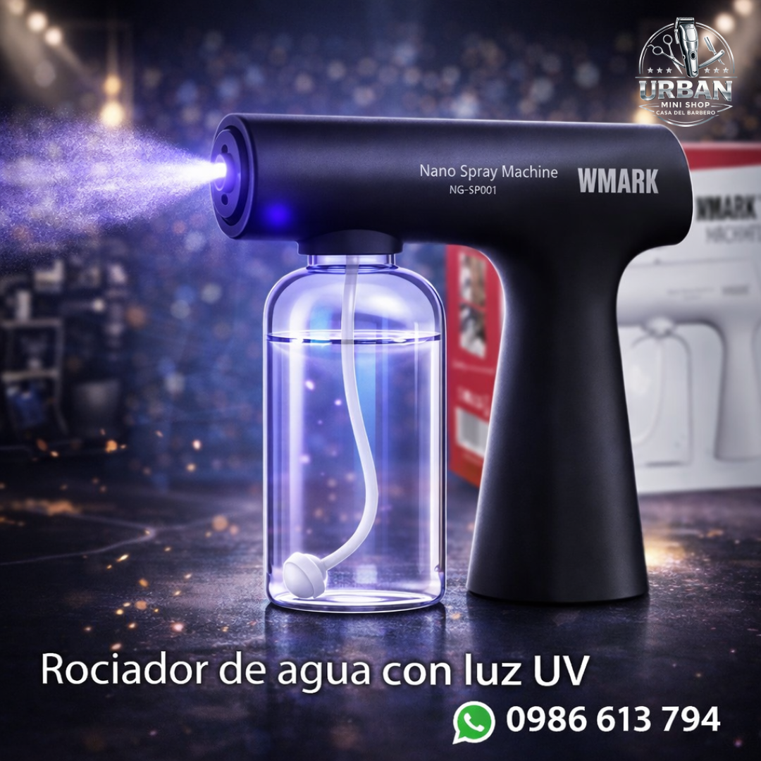 Rociador Wmark Nano Spray con Luz UV – Pulverizador Profesional Barber