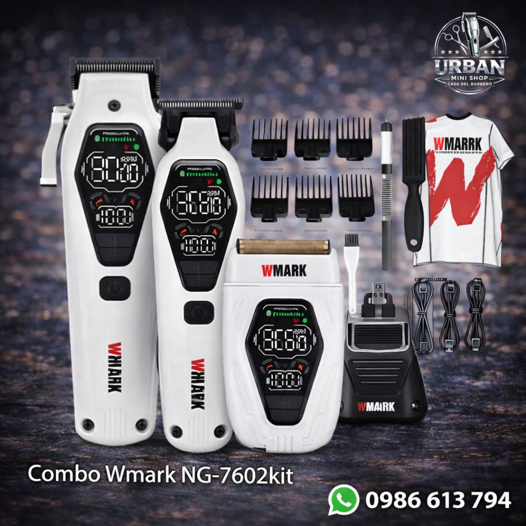 Combo Wmark NG-7602 Kit – Set Profesional Completo para Barbería