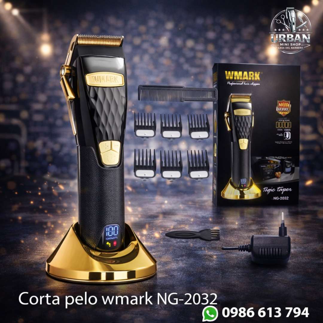 Corta Pelo Wmark NG-2032 – Máquina Profesional Premium Dorada