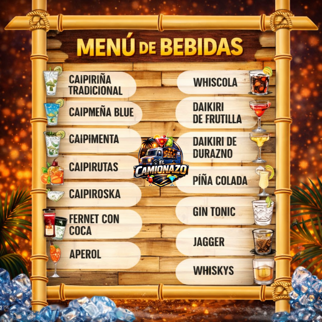 MENÚ DE BEBIDAS 🍹 | El Camionazo – Sabor, frescura y diversión