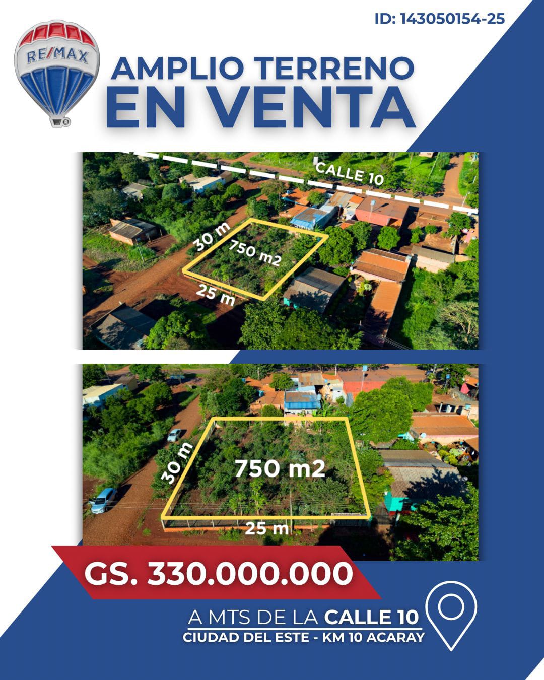 🌳 Terreno en esquina en venta – Km 10, Alto Paraná