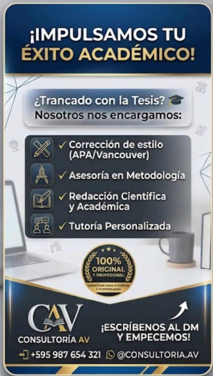 ¿Trancado con tu tesis? 🎓🔥 Nosotros la llevamos al siguiente nivel