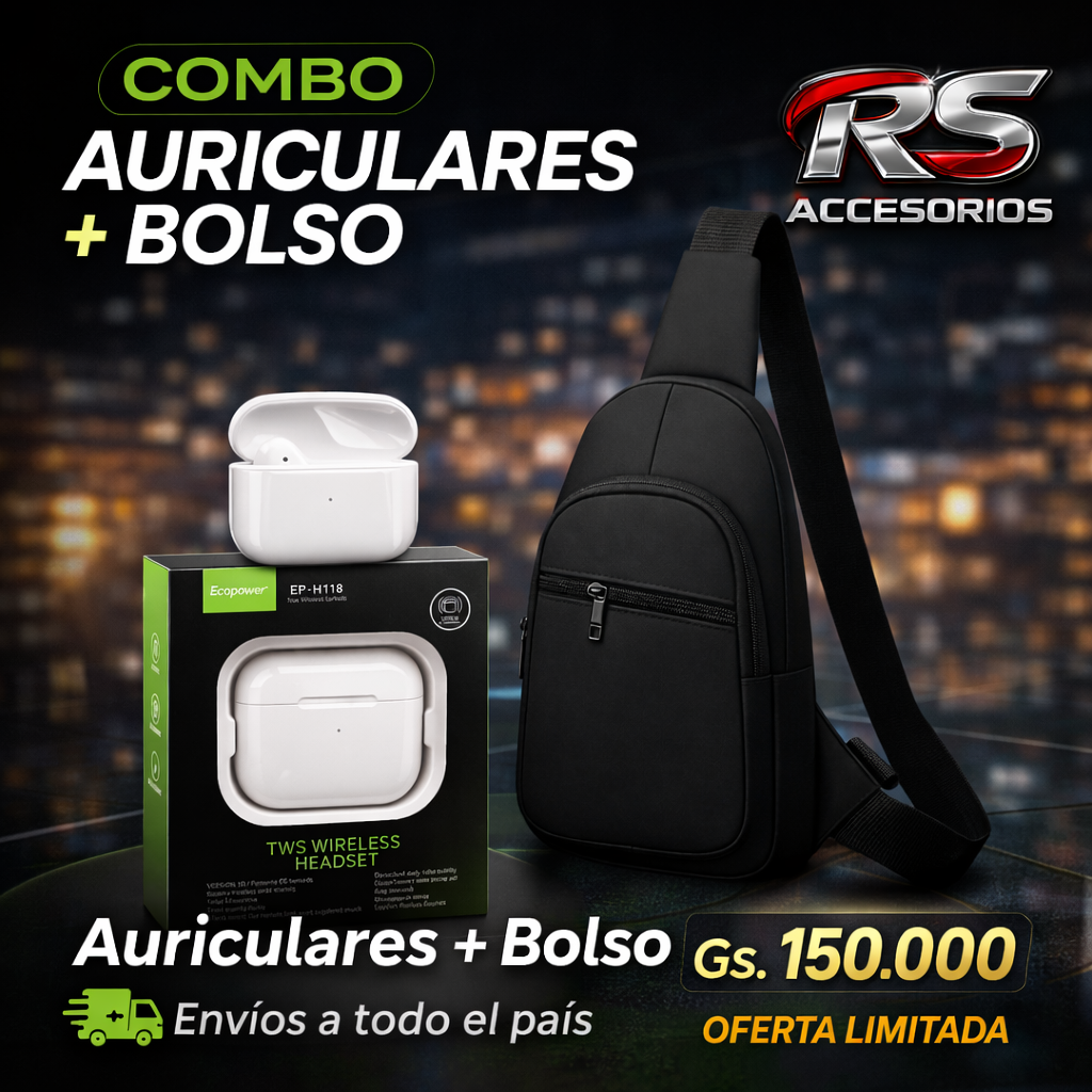 COMBO IMPERDIBLE – Auriculares + Bolso