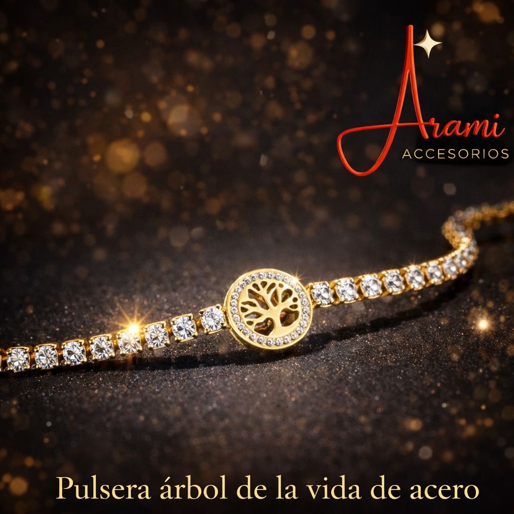 Pulsera Árbol de la Vida de Acero Elegante