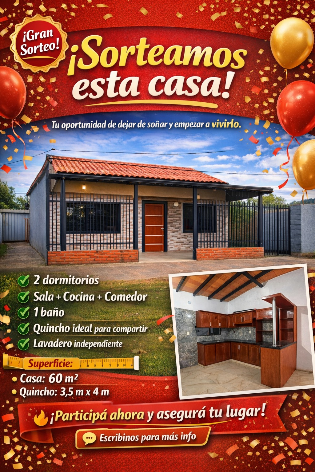 🏡 ¡Ganá tu casa propia por solo 50.000 Gs! 🎉