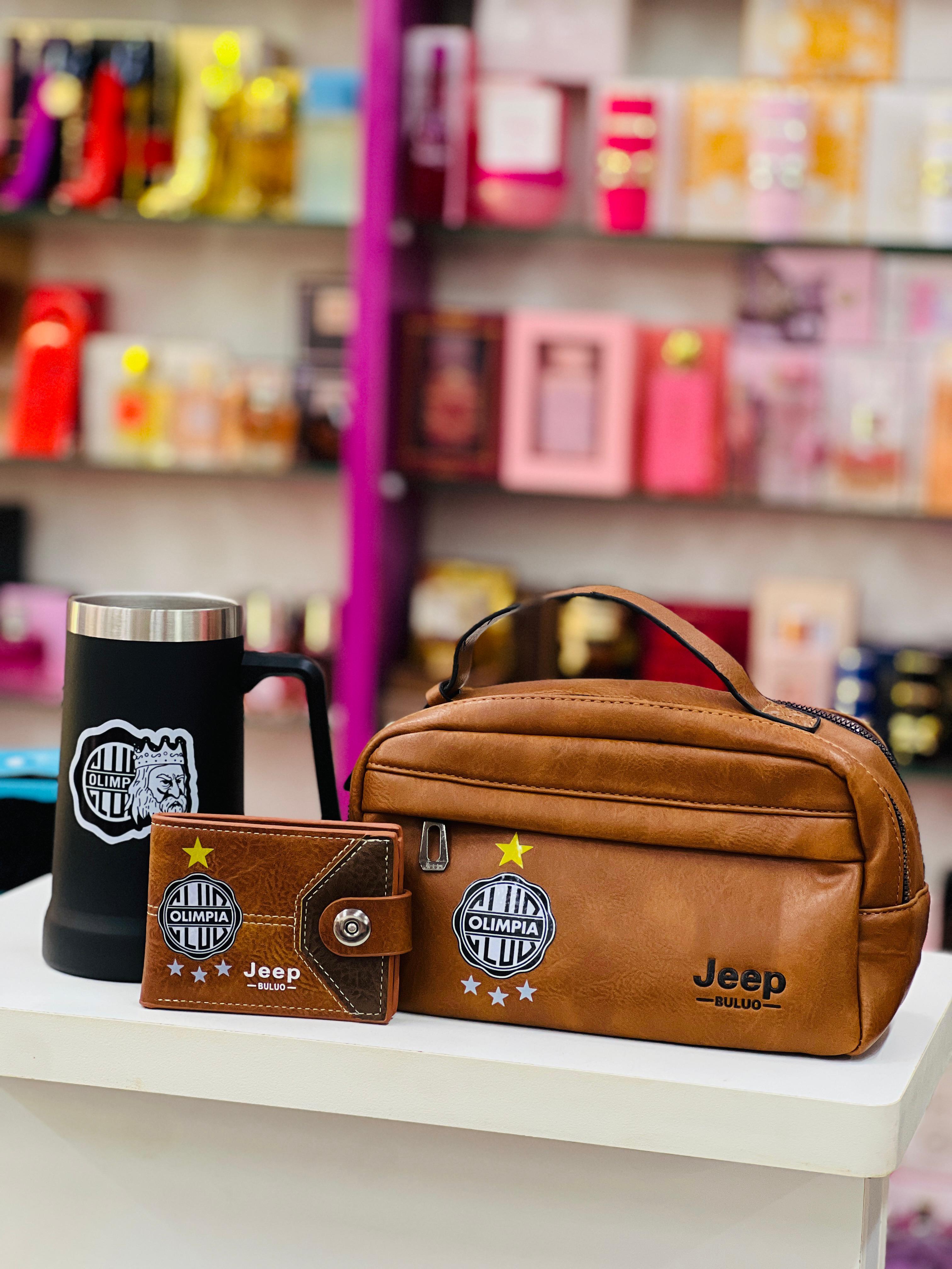 Combo Olimpia Premium – Mate Térmico + Bolso Jeep + Billetera 🔥⚽