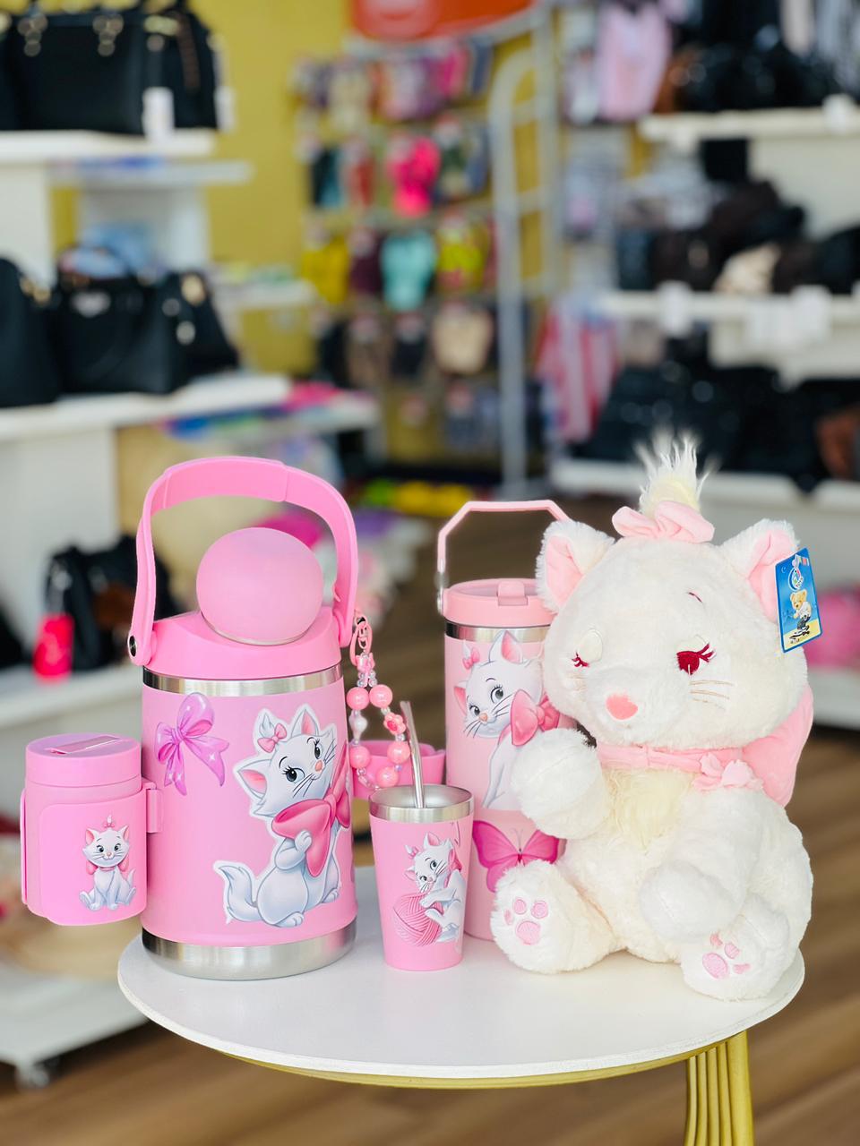 Combo Marie Deluxe Pink – Termo + Vaso + Peluche + Set Completo 💖🐱