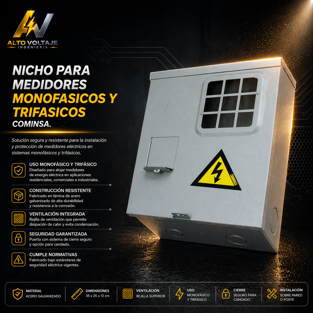 Nicho para Medidores Monofásicos y Trifásicos COMINSA