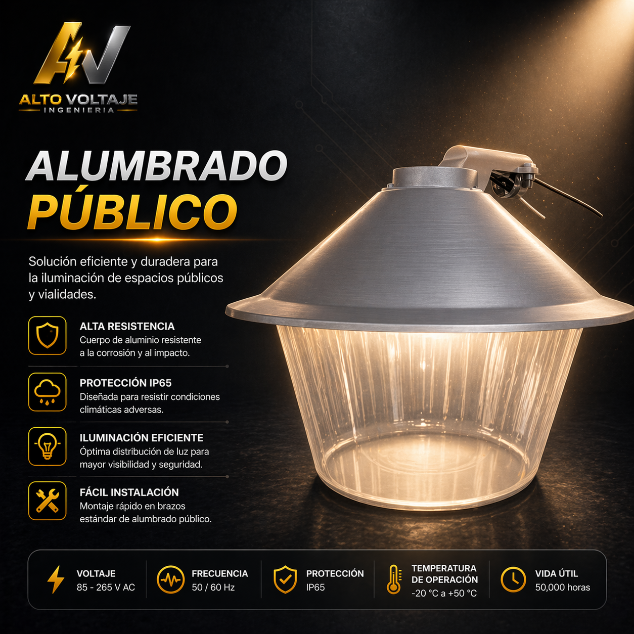 Luminaria LED para Alumbrado Público IP65